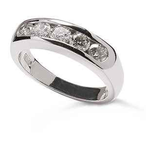 Brilliant Cut five stone "half" eternity Ring.