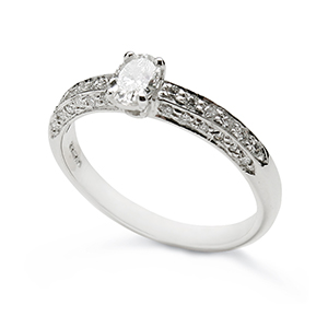 Brilliant cut seven stone "half" eternity ring