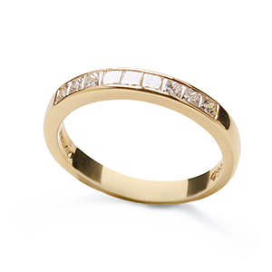 Princess Cut nine stone "half" eternity Ring.