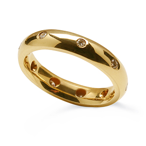 Brilliant cut ten stone wedding band