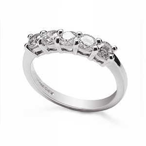 Brilliant Cut five stone "half" eternity Ring.