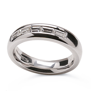 Baguette Cut five stone wedding band